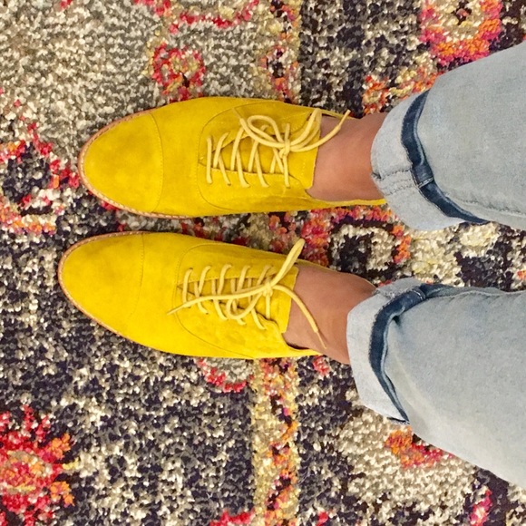 GAP Shoes - NEW GAP Suede Mustard leather oxfords gold yellow